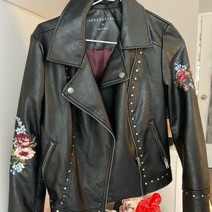 studded black pleather jacket